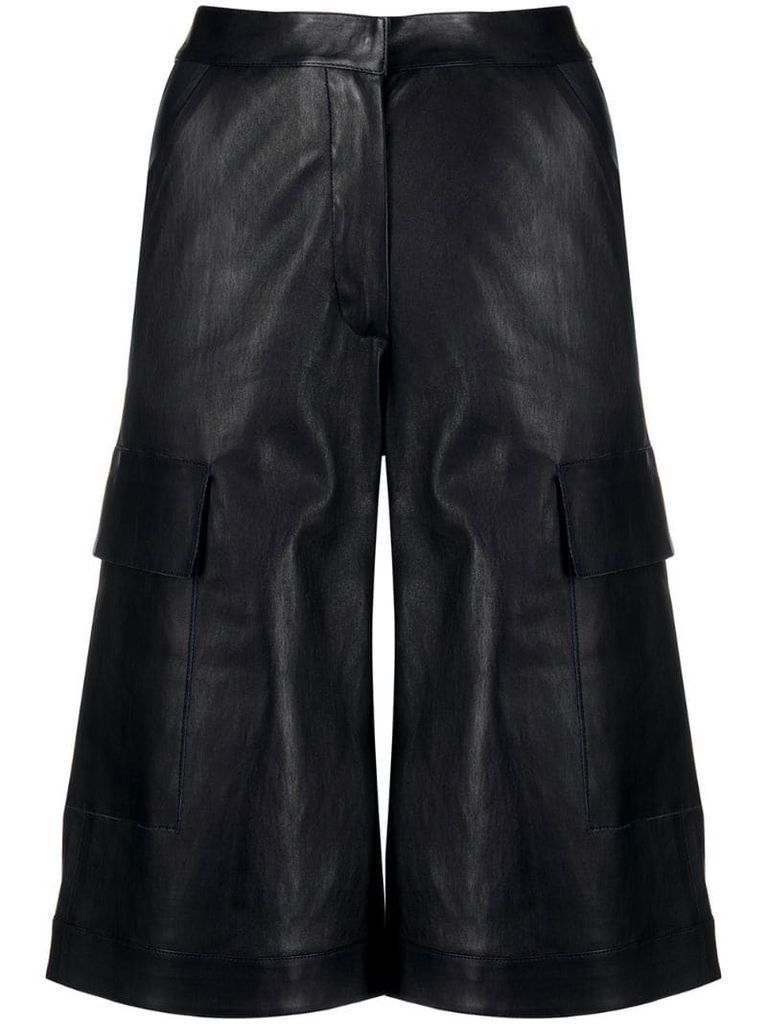 long leather shorts