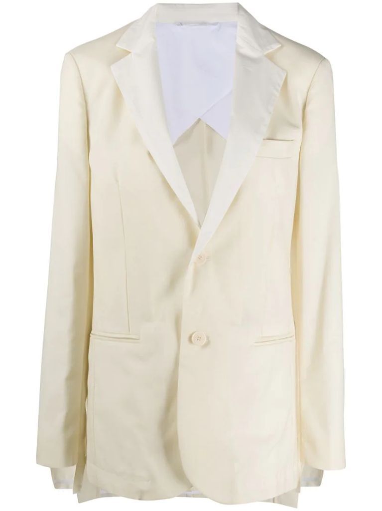 long-sleeved button up blazer