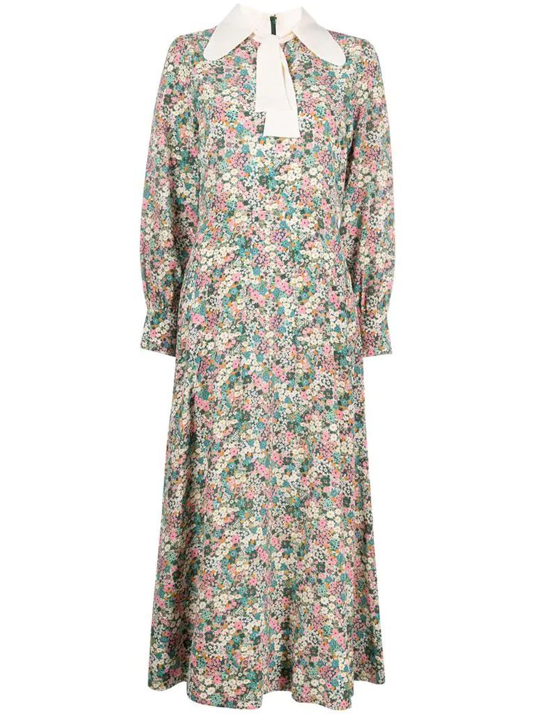 floral-print long-sleeve dress