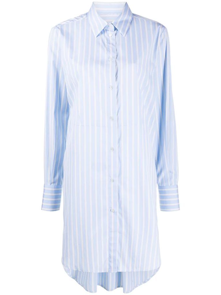 pinstriped shirt dress