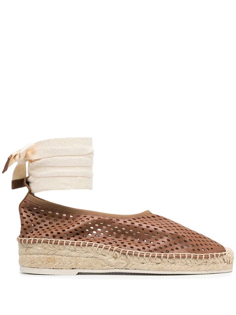 perforated leather espadrilles