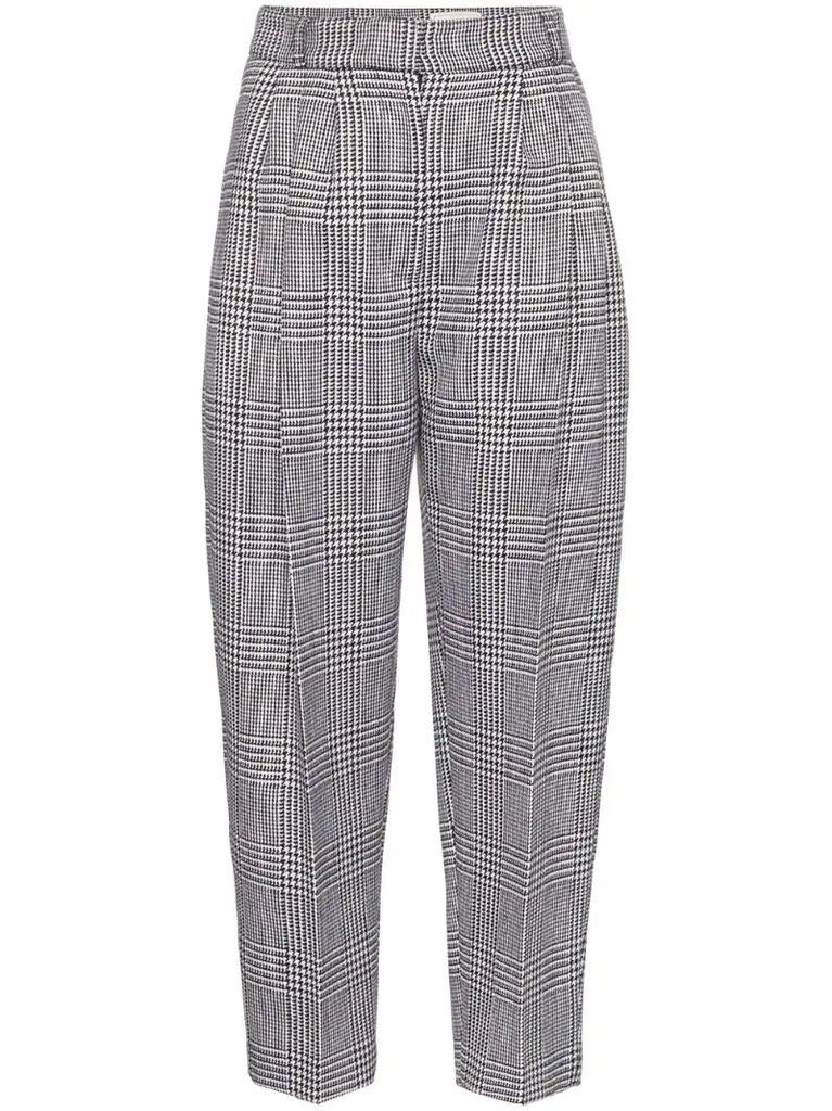 dogtooth check trousers