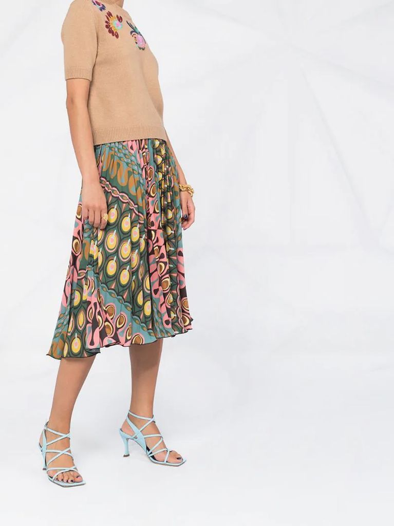 Soleil graphic-print skirt