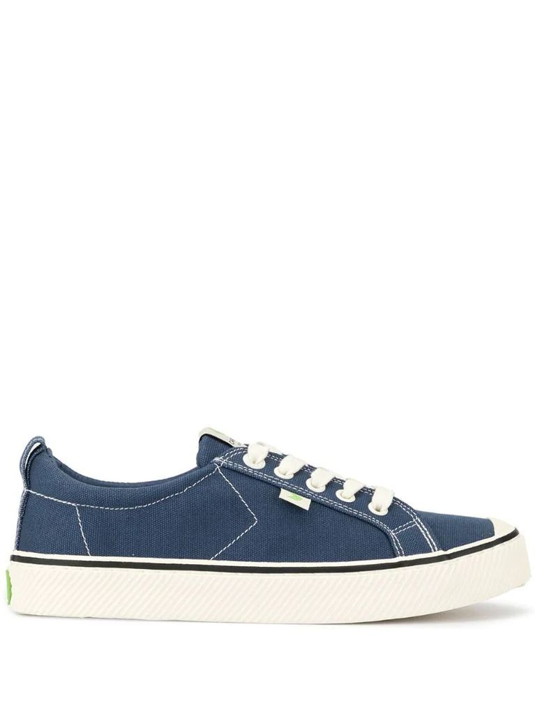 OCA Low Stripe Shadow Blue Canvas Contrast Thread Sneaker