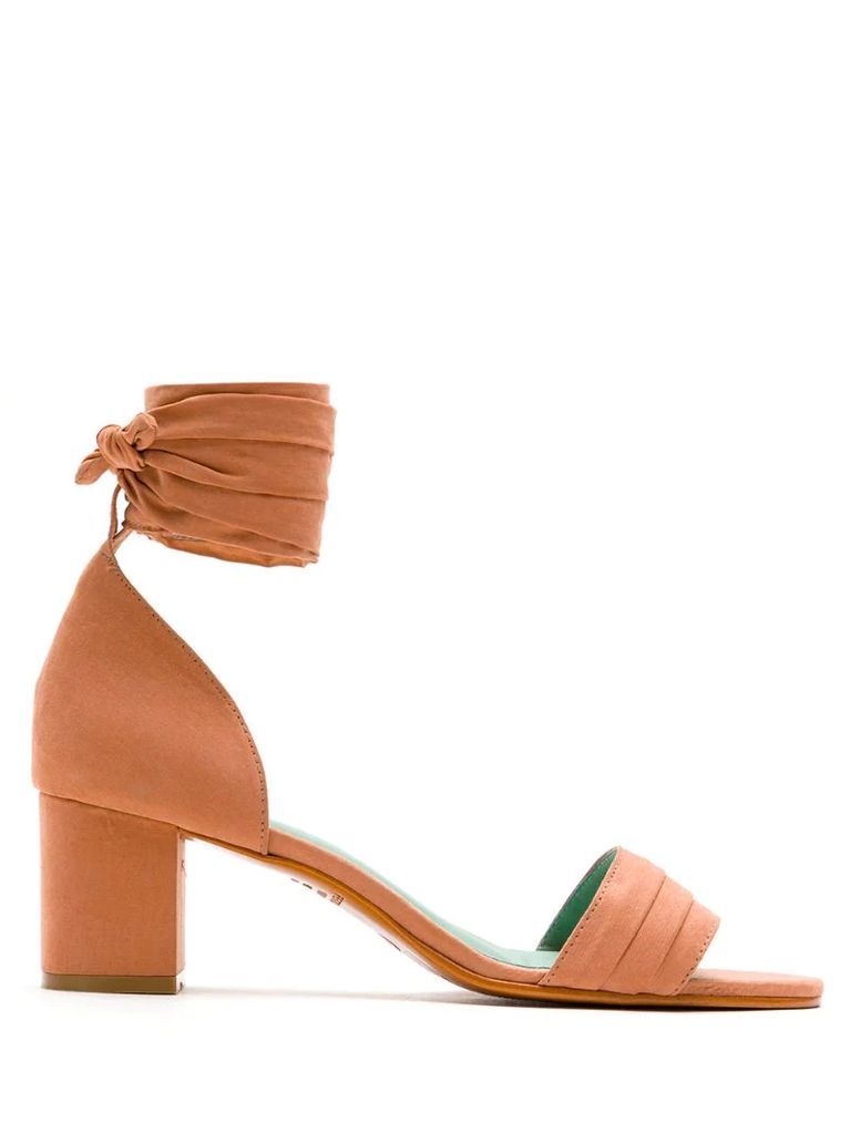 block heel cupro sandals