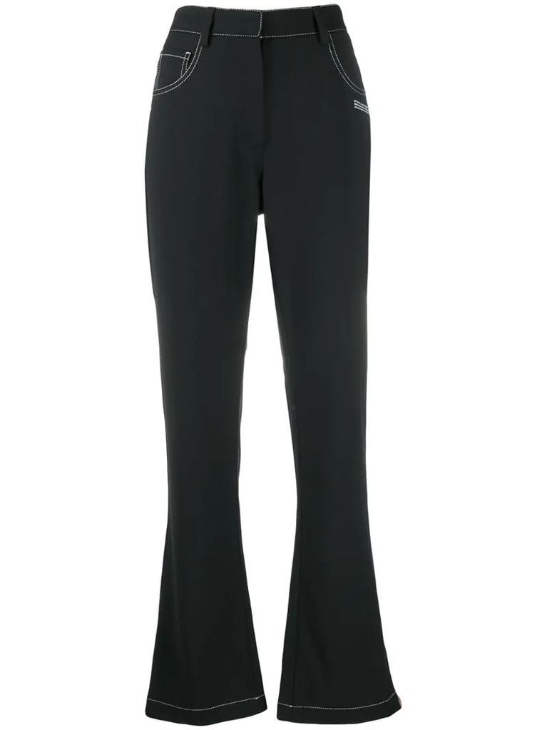 contrast stitch trousers