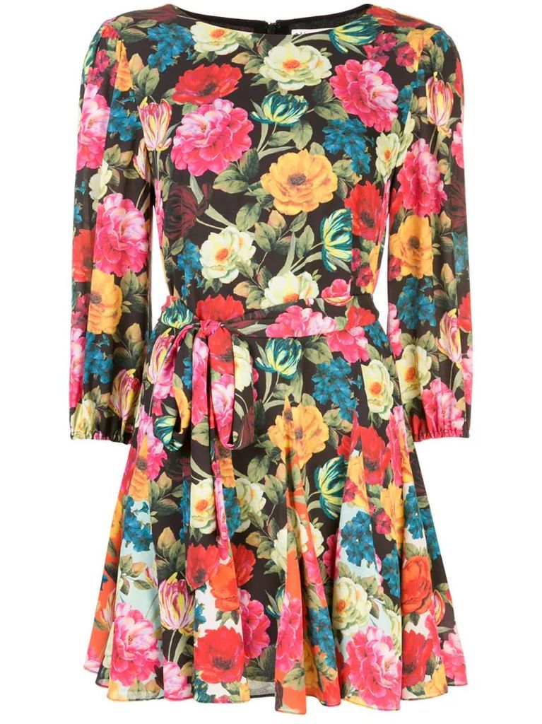 floral print flared dress