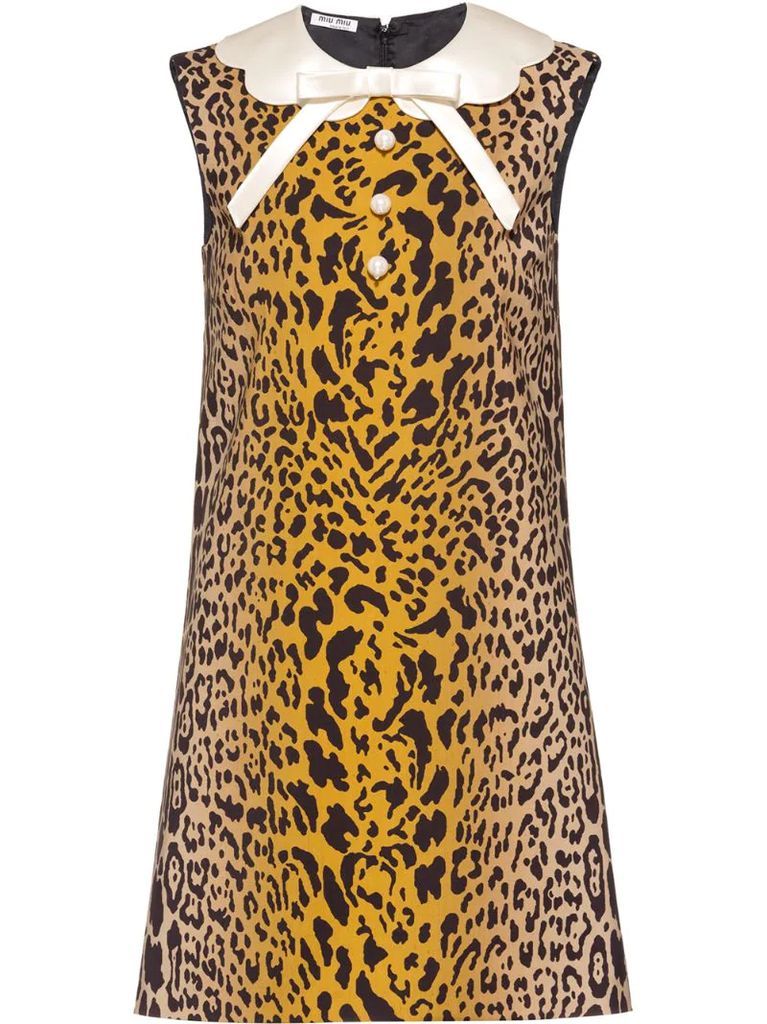 leopard print shift mini dress