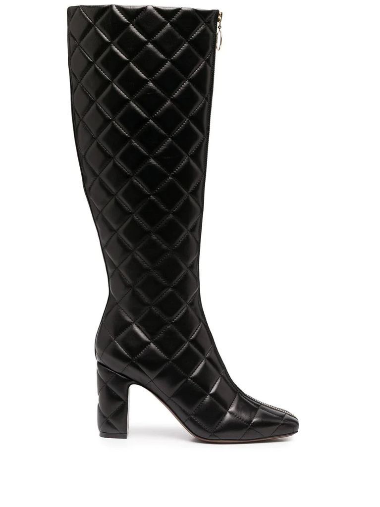 quilted knee-length boots