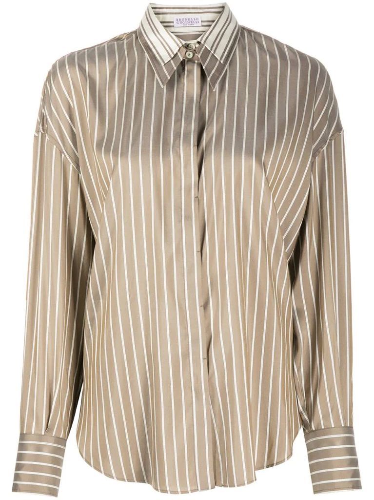 double-collar striped shirt