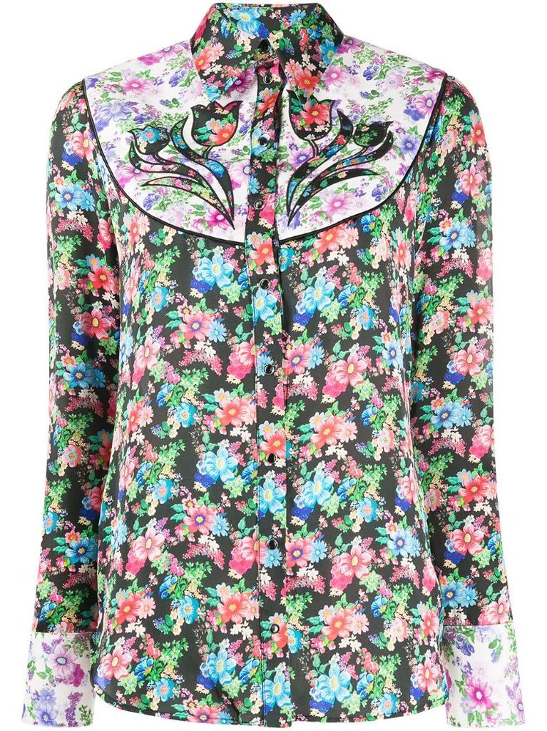 Western-style floral-print shirt