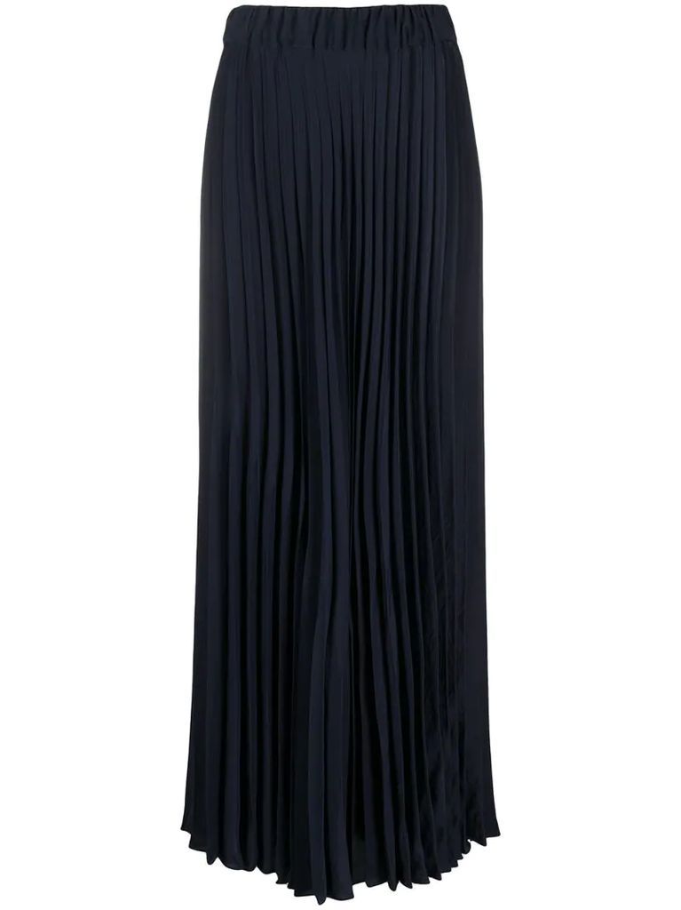 high-rise pleated maxi skirt