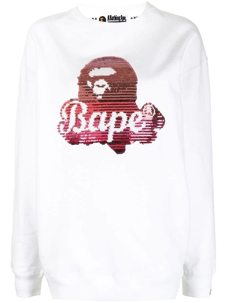 sequinned Ape logo sweatshirt