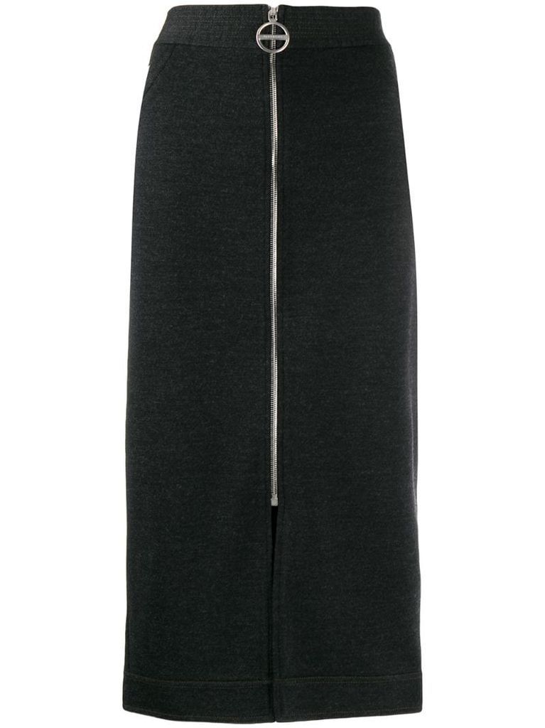 front zip pencil skirt