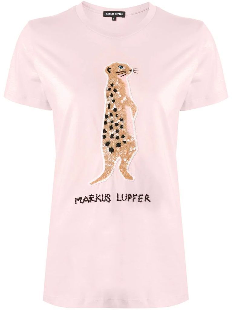 embellished meerkat T-shirt