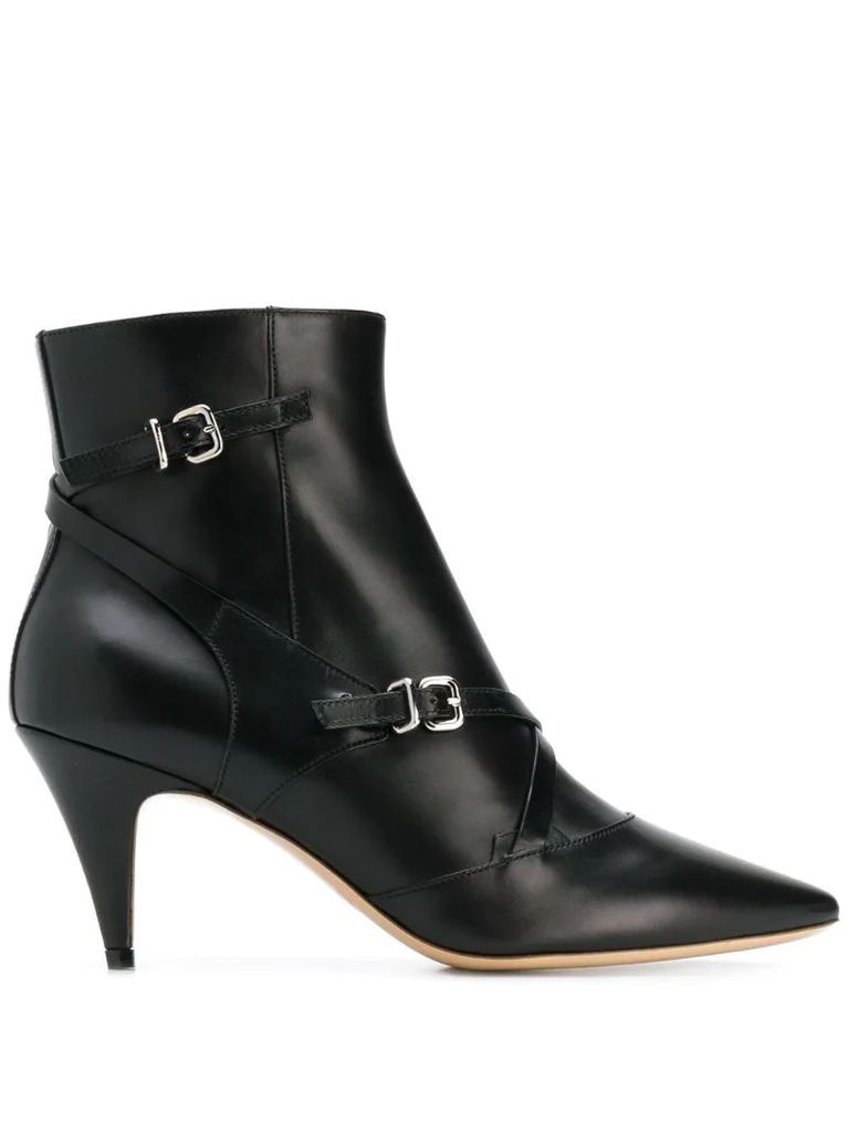 multi-buckle ankle boots