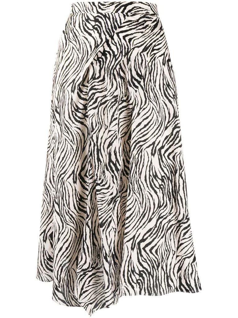 zebra-print asymmetric skirt
