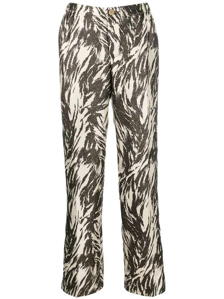 printed tapered trousers