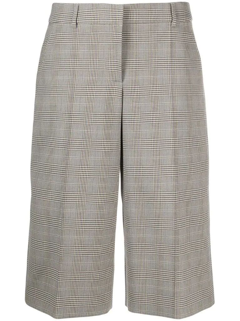 plaid check cropped trousers