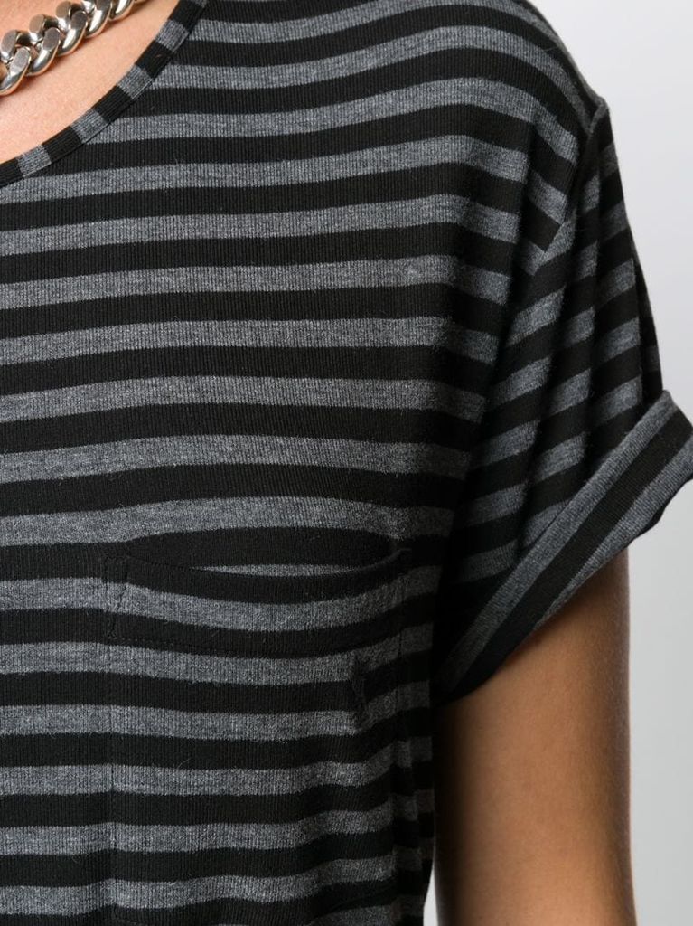 round neck striped T-shirt