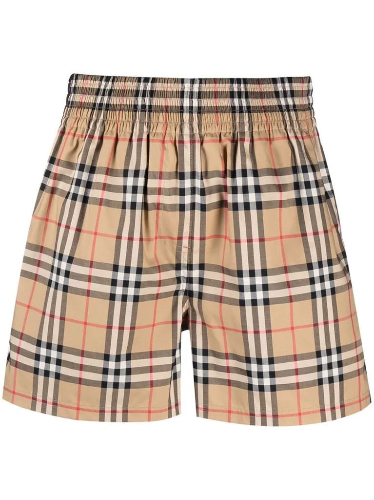 Vintage Check high-waisted shorts