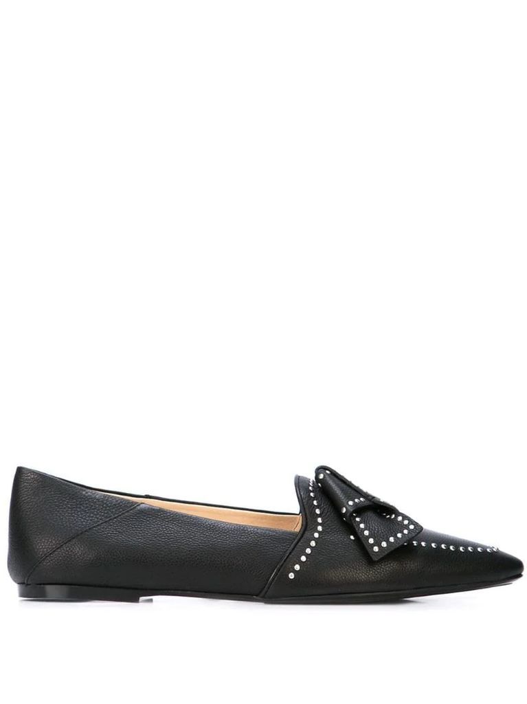 studded bow loafers