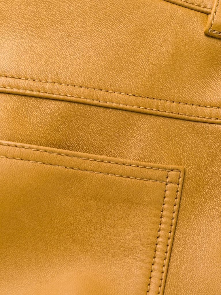 lambskin leather shorts