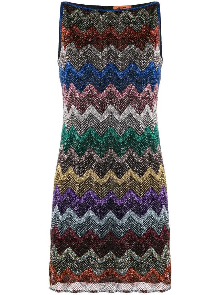 zig-zag knit mini dress