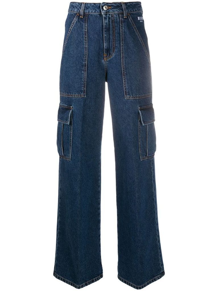 wide-leg cargo jeans