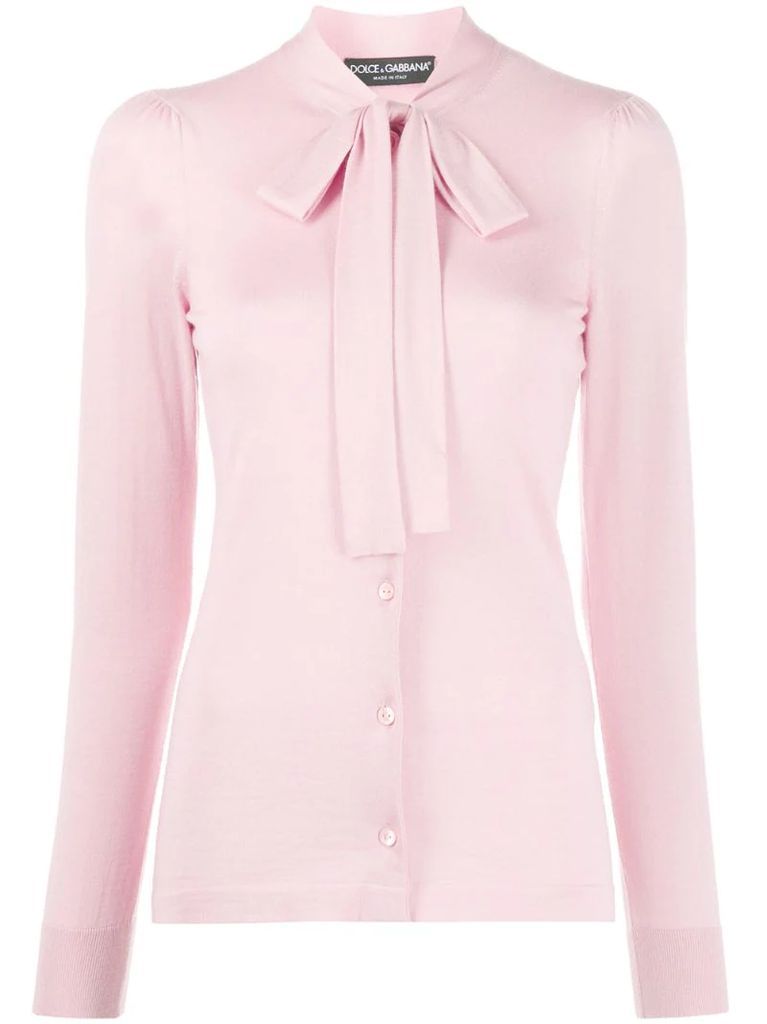 pussycat bow long-sleeved blouse