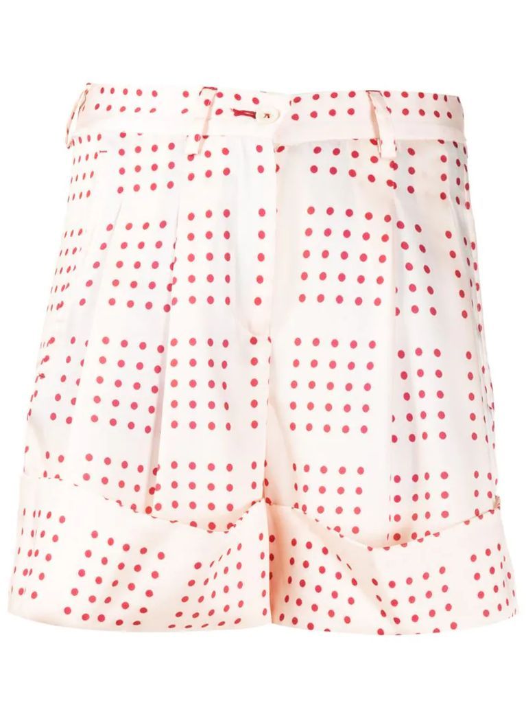polka-dot tailored shorts