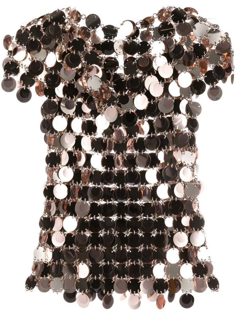 sequin-disc chain mail top