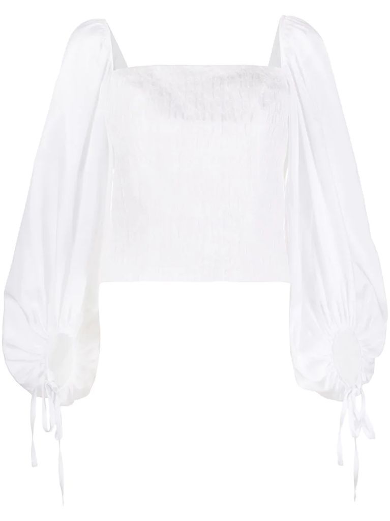 square neck billowing sleeve blouse