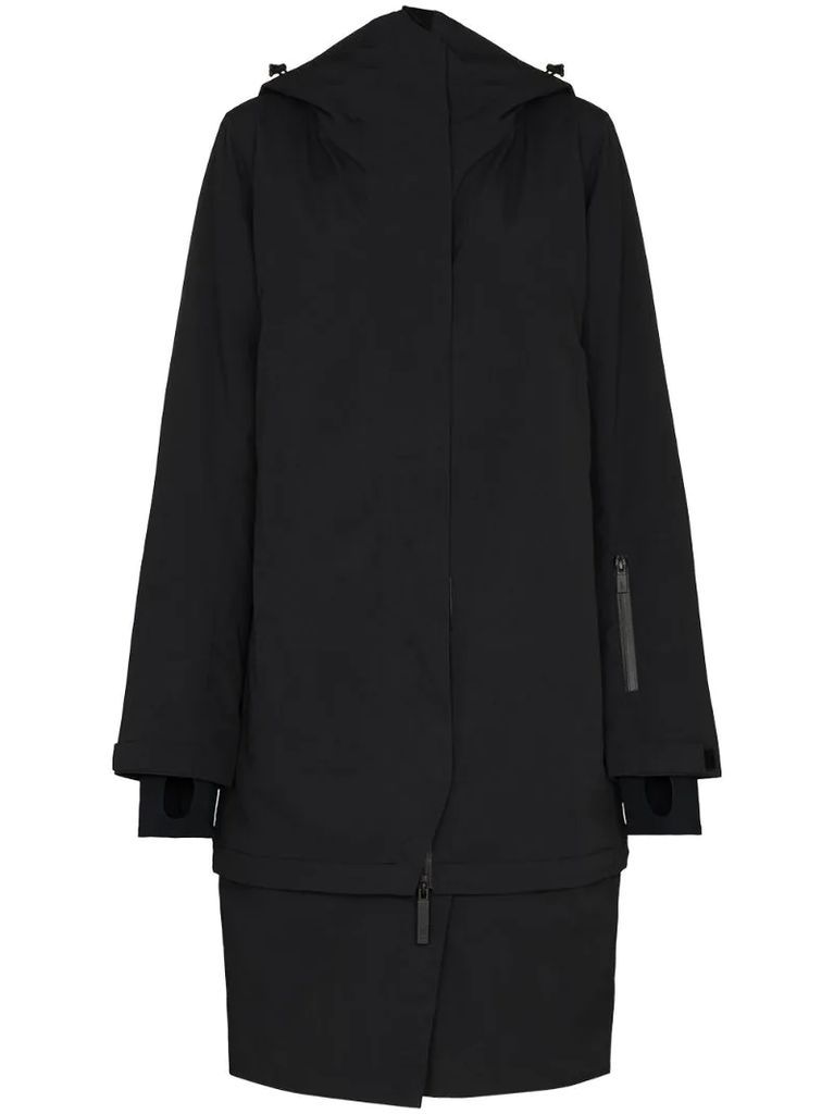 detachable hem oversized coat