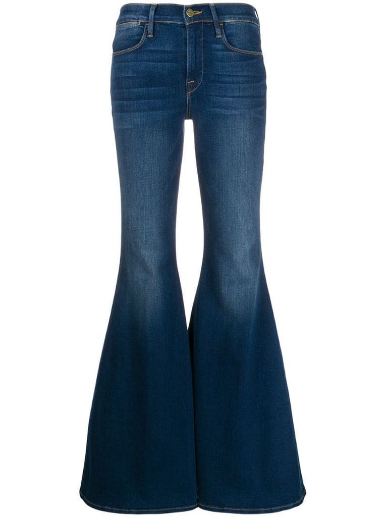 mid rise bell bottom jeans
