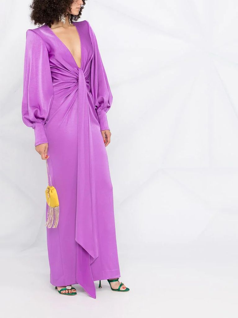 draped panel gown