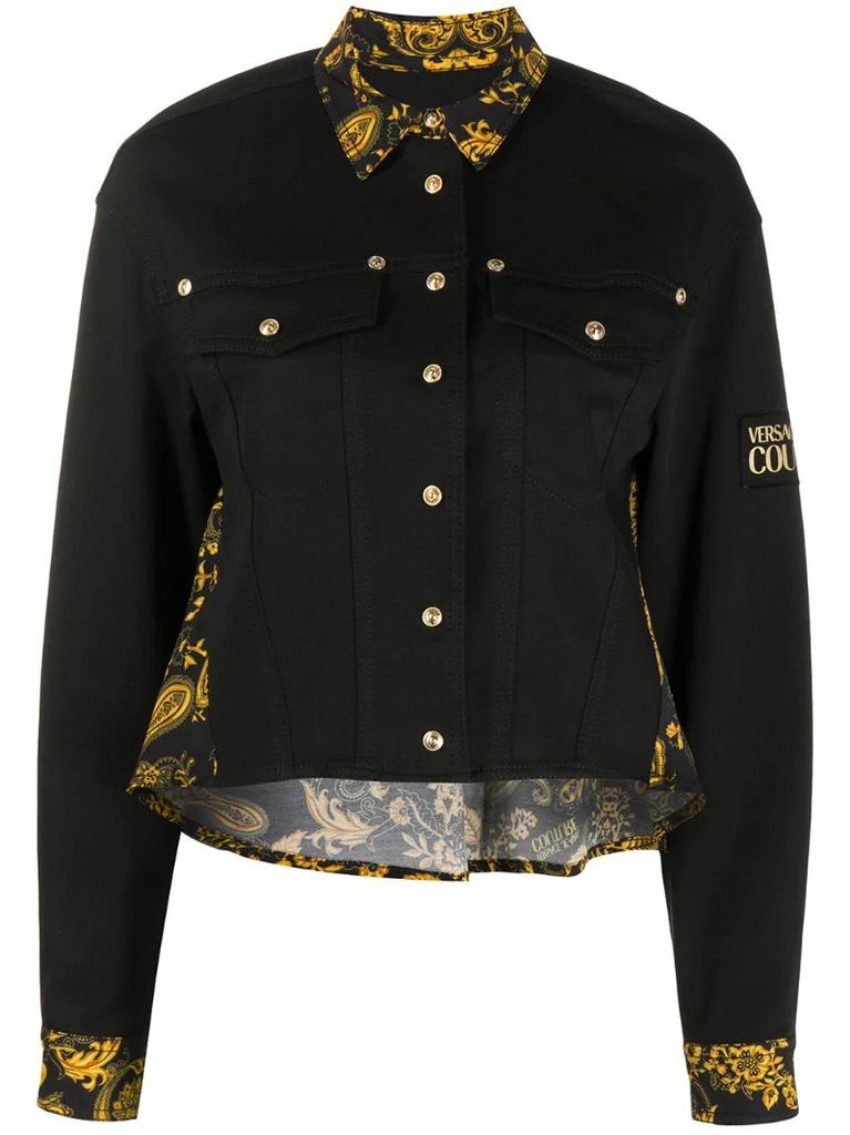 Barocco paisley print denim jacket