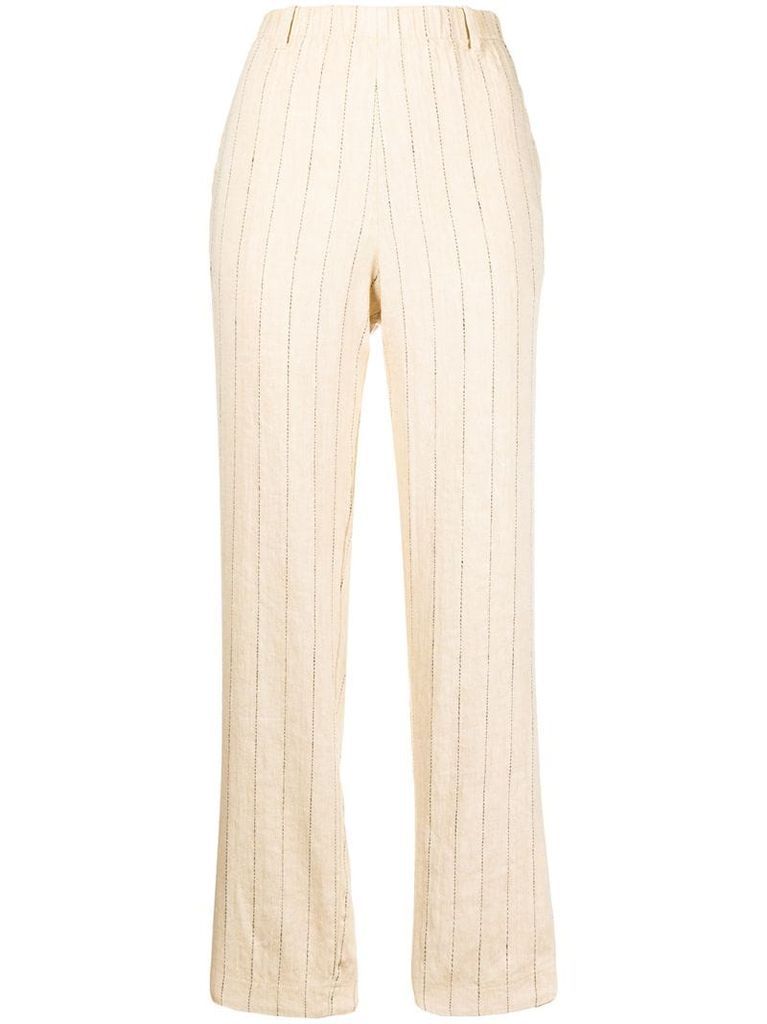 pinstriped twill trousers