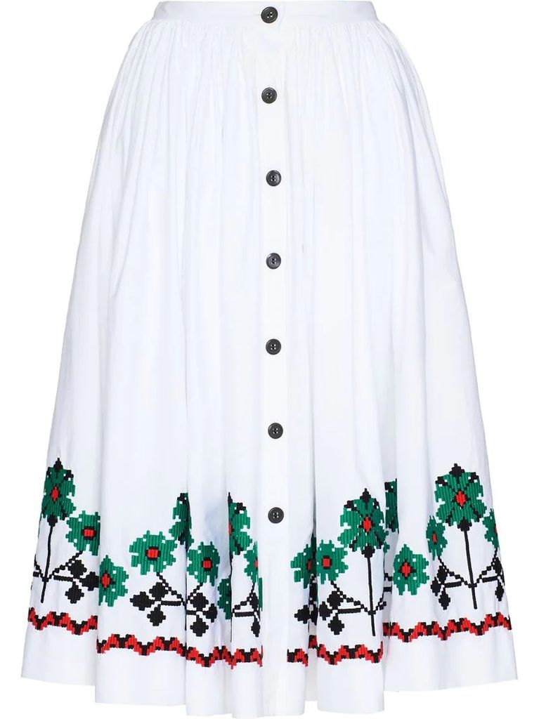 floral embroidery full skirt