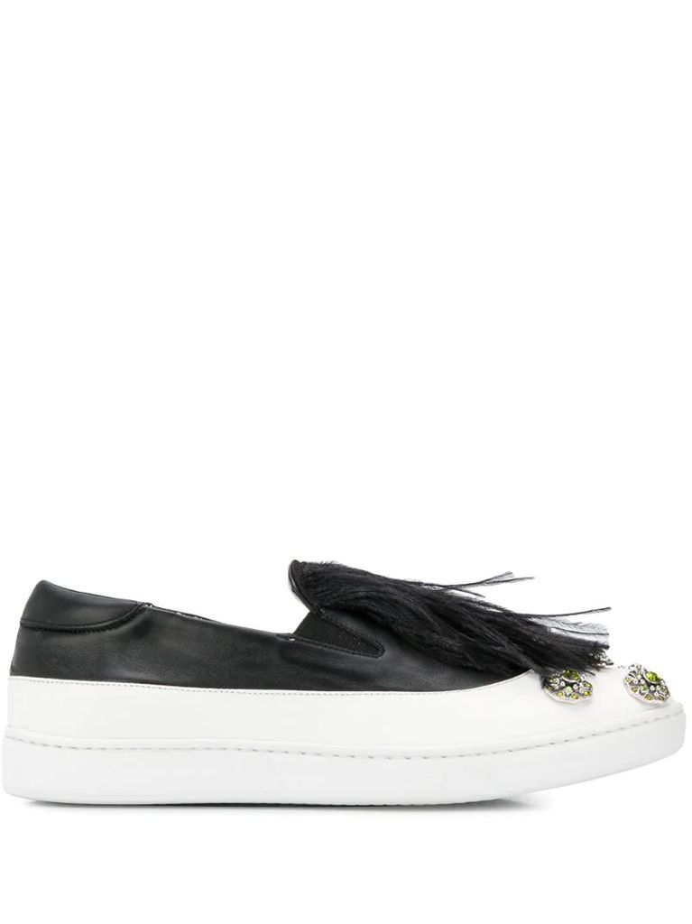 feather slip-on sneakers