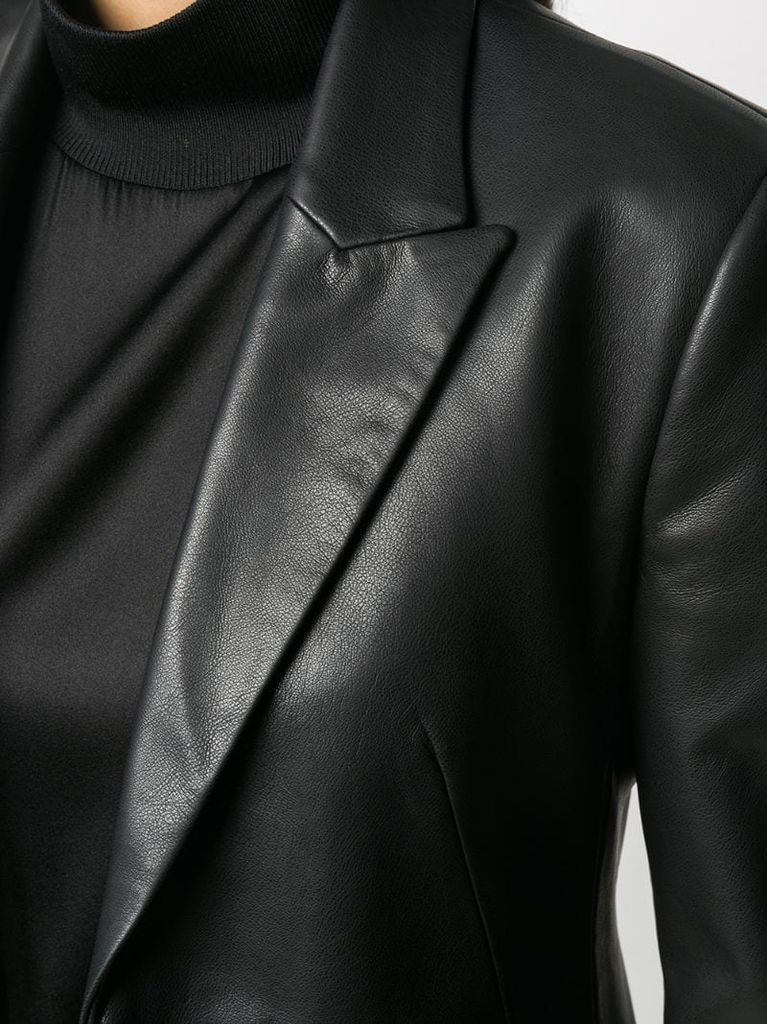faux-leather blazer jacket