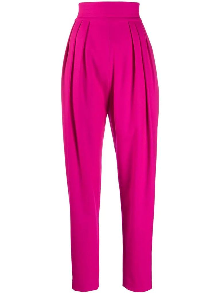 high-waisted tapered trousers