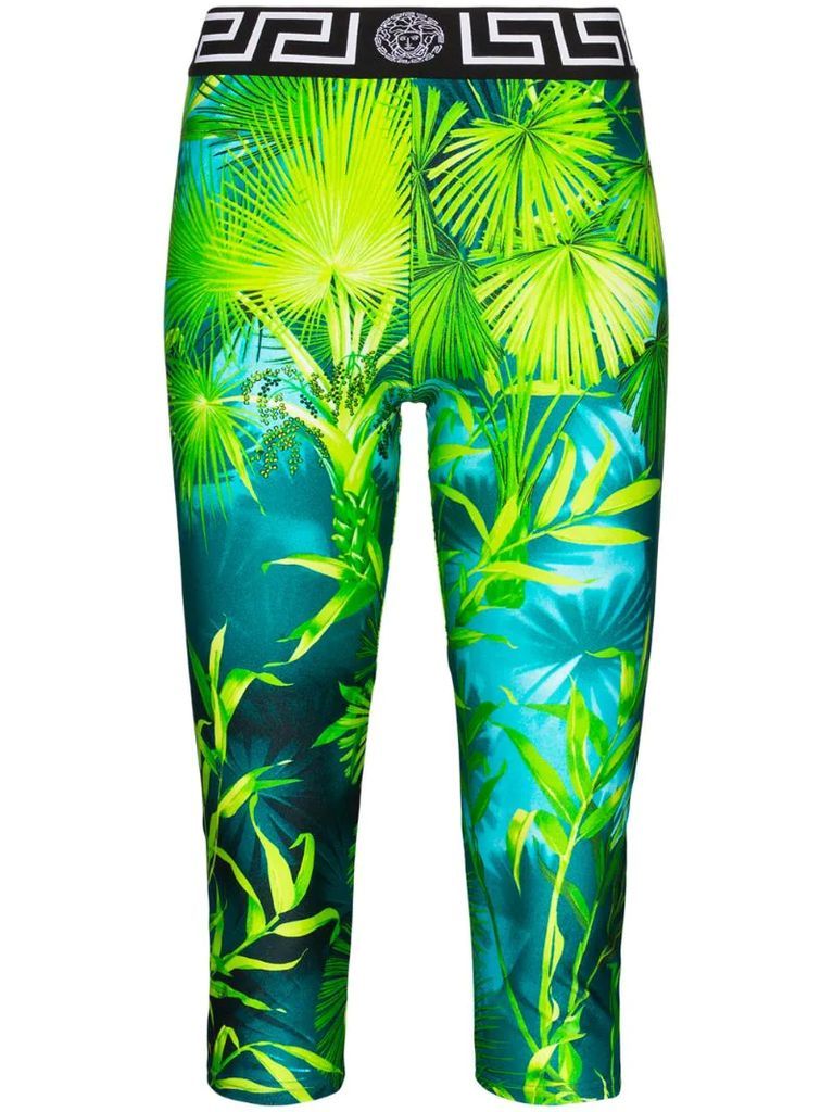 Jungle print cropped leggings