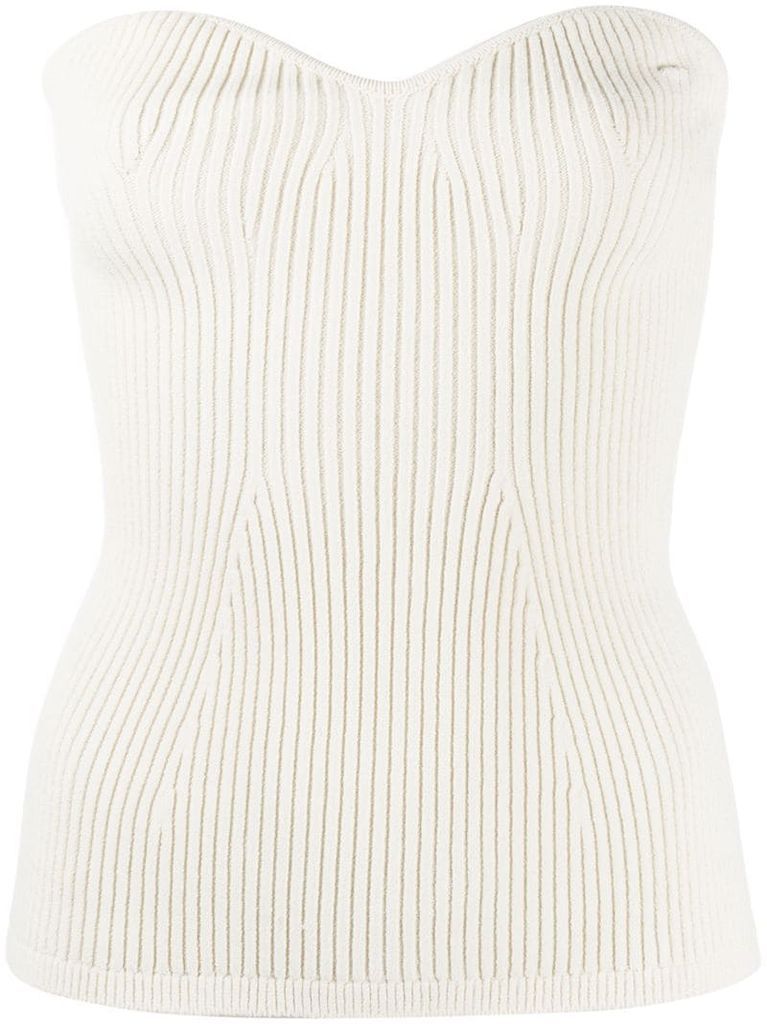 ribbed knit bustier top