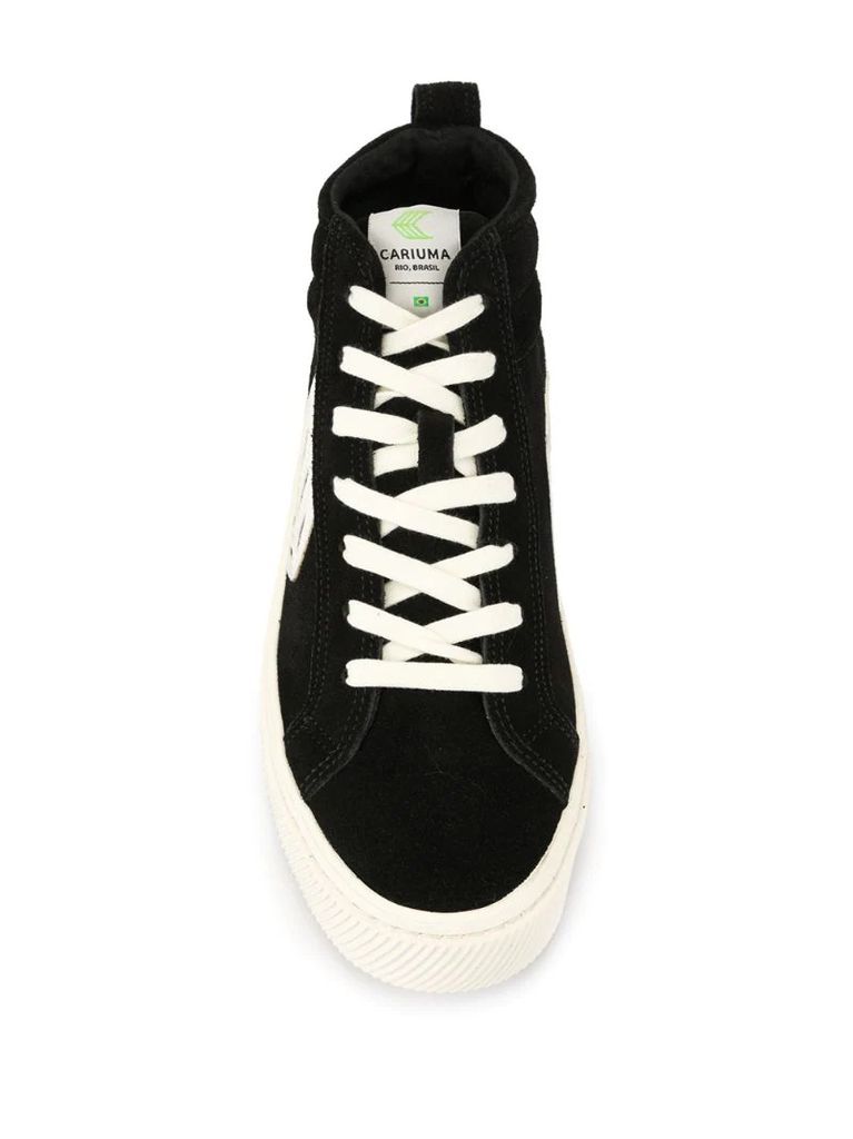 CATIBA High Black Suede Ivory Logo Sneaker