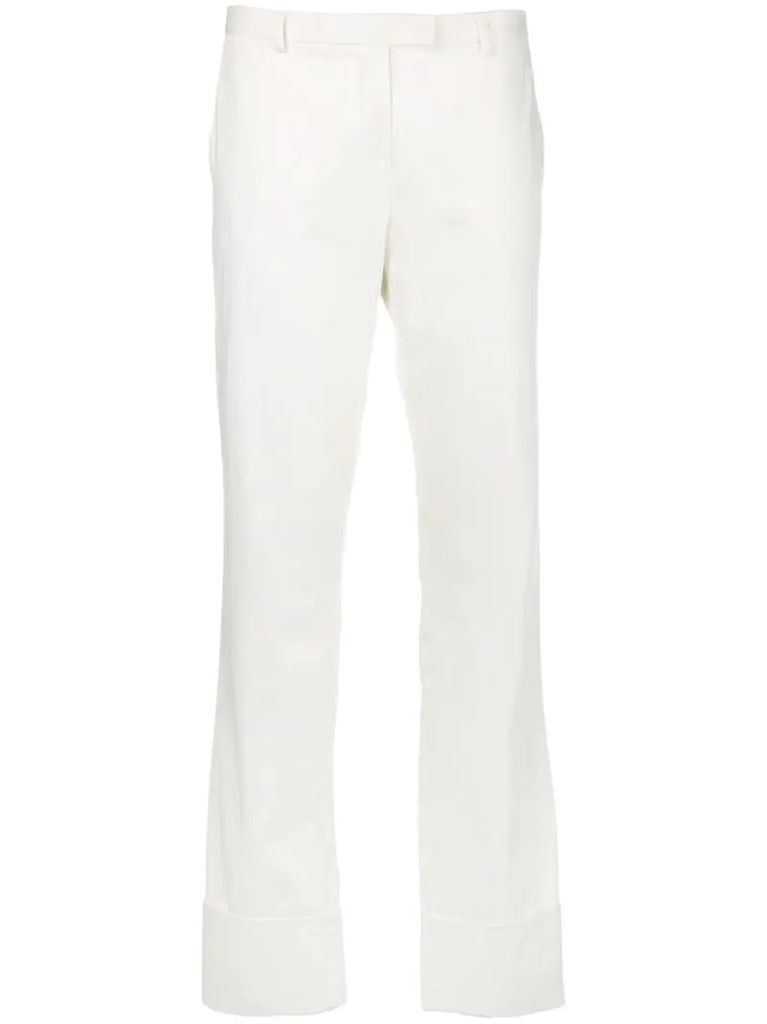 mid rise straight trousers