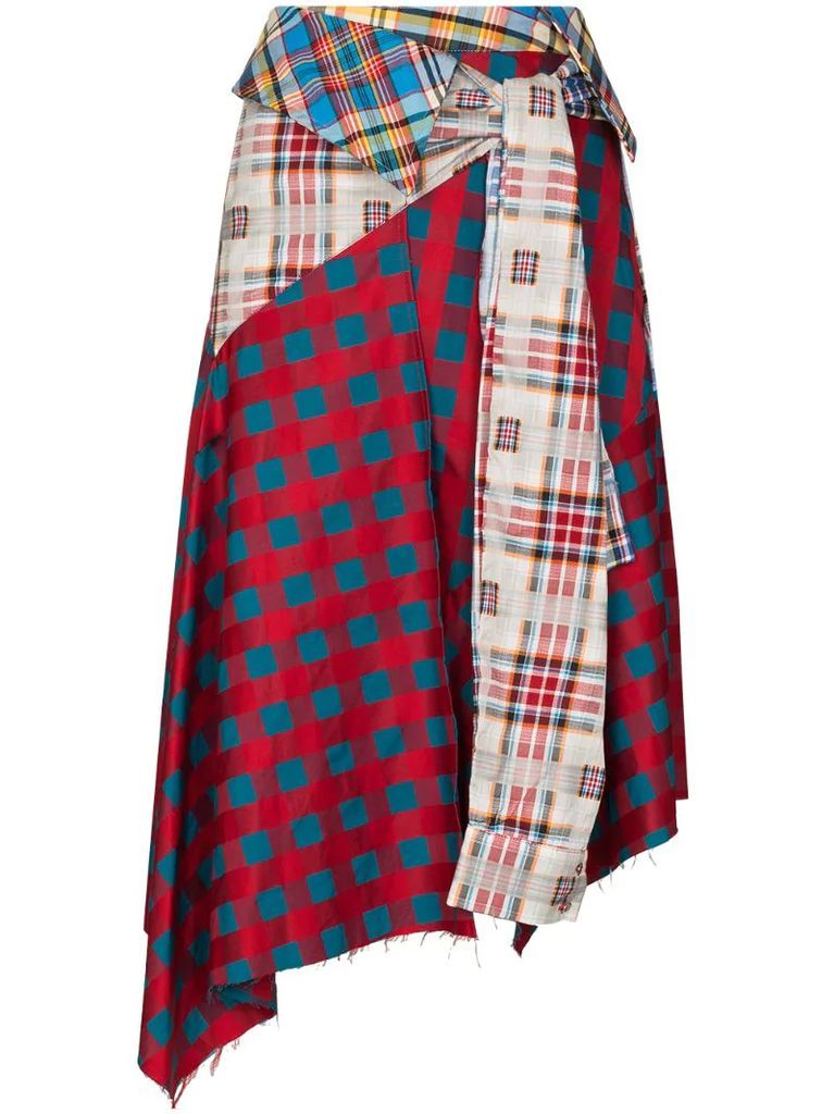 reM’Ade patchwork silk mini skirt