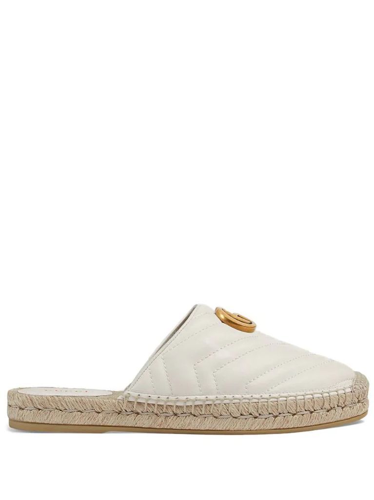 White Double G Leather espadrille