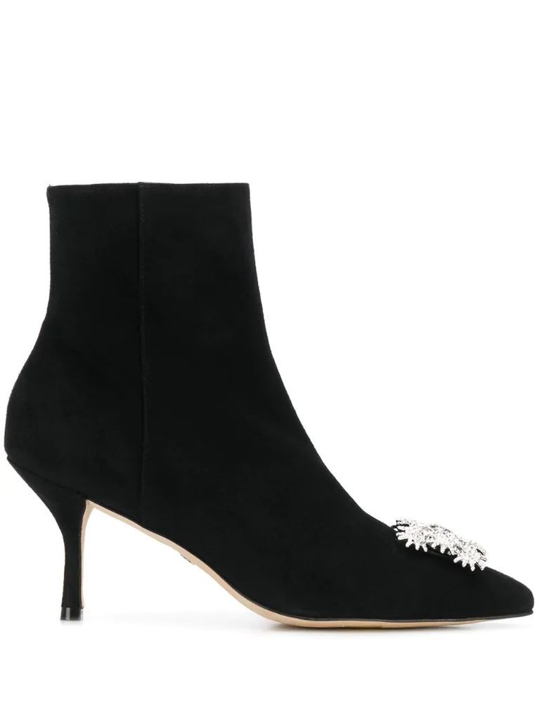 buckle-front ankle boots