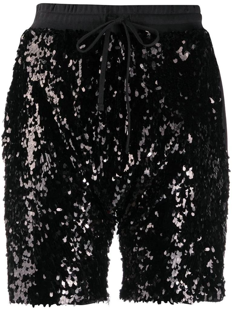 sequin detailed track shorts
